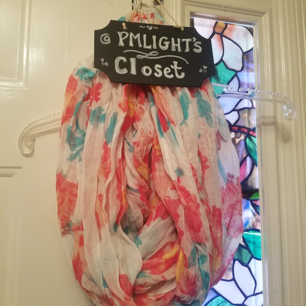 Floral Infinity Scarf from Target white pink teal